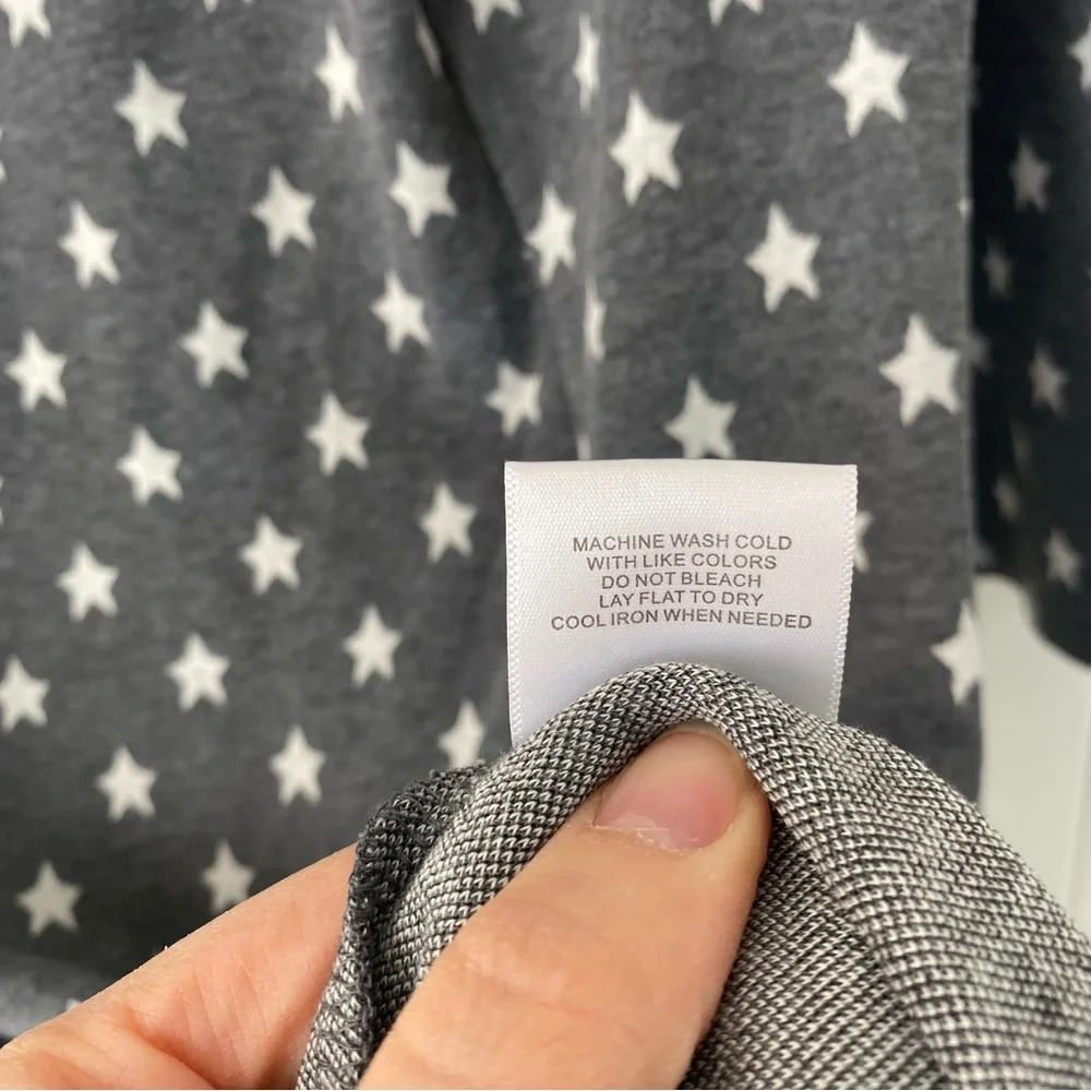 MODCLOTH Mini Dress Women Sz XL Gray Star Print 3/4 Sleeve A-Line Sheath Pleated - Picture 10 of 11
